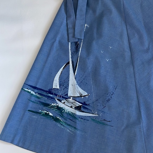 Hand Painted Vintage Wrap Skirt - Picture 3 of 8